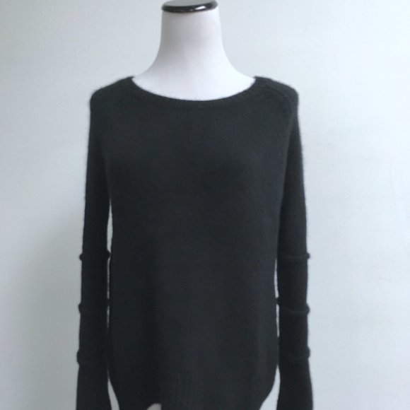 Brochu Walker Luxury black cashmere scoop neck sweater P /...